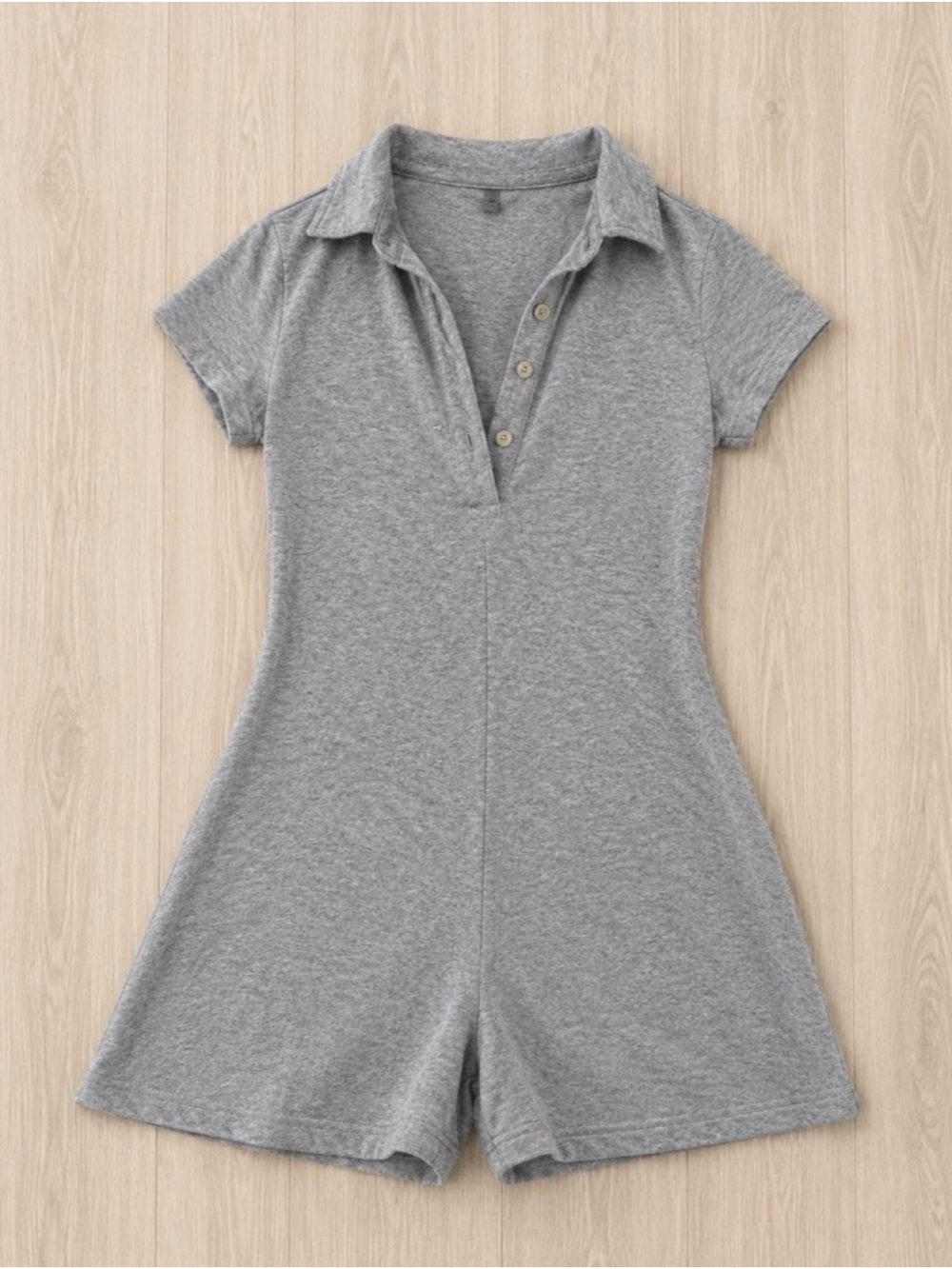 Gilly Hicks Gray Polo Romper One-Piece